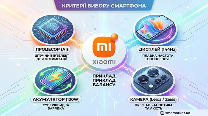Основні характеристики сучасних телефонів у 2026 році.